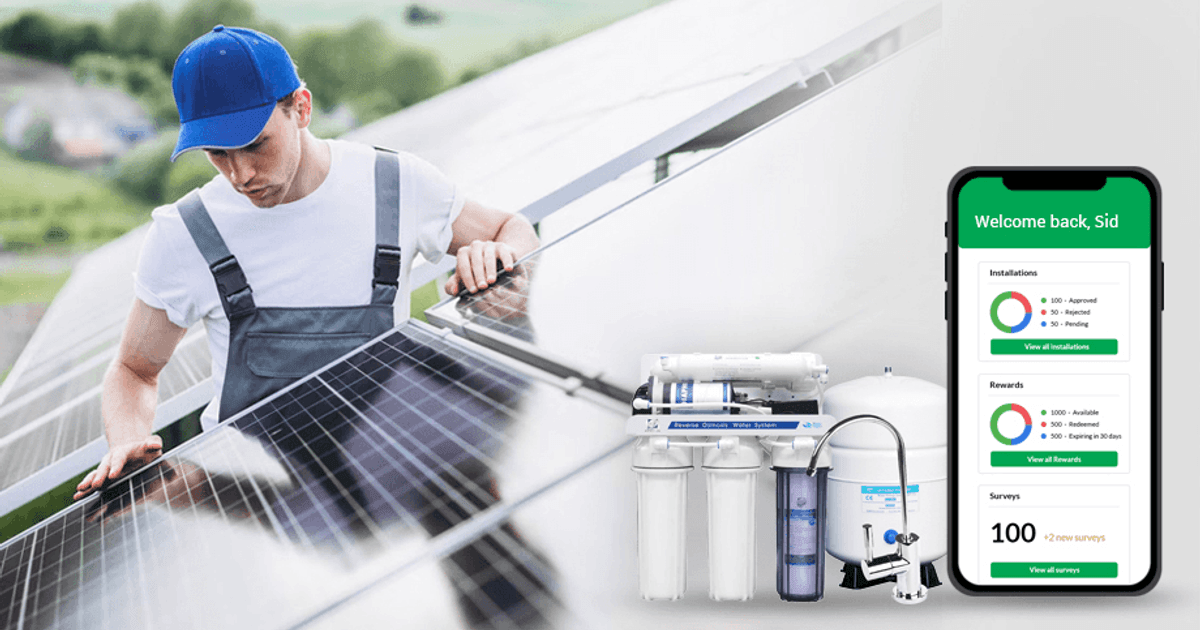 FSM mobile app for solar energy & water purification product business